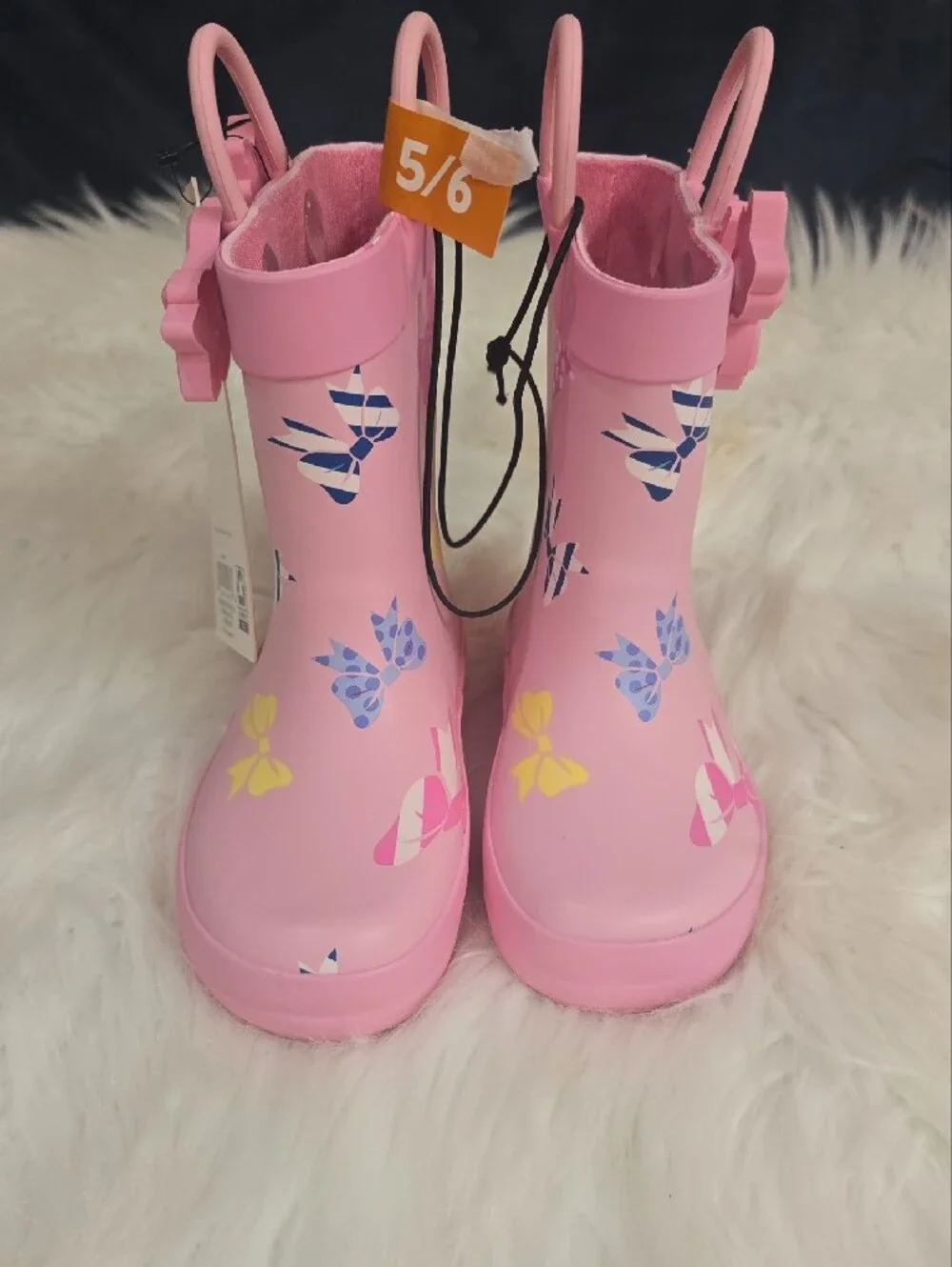 Kids' Pink Bow & Butterfly Waterproof Rain Boots